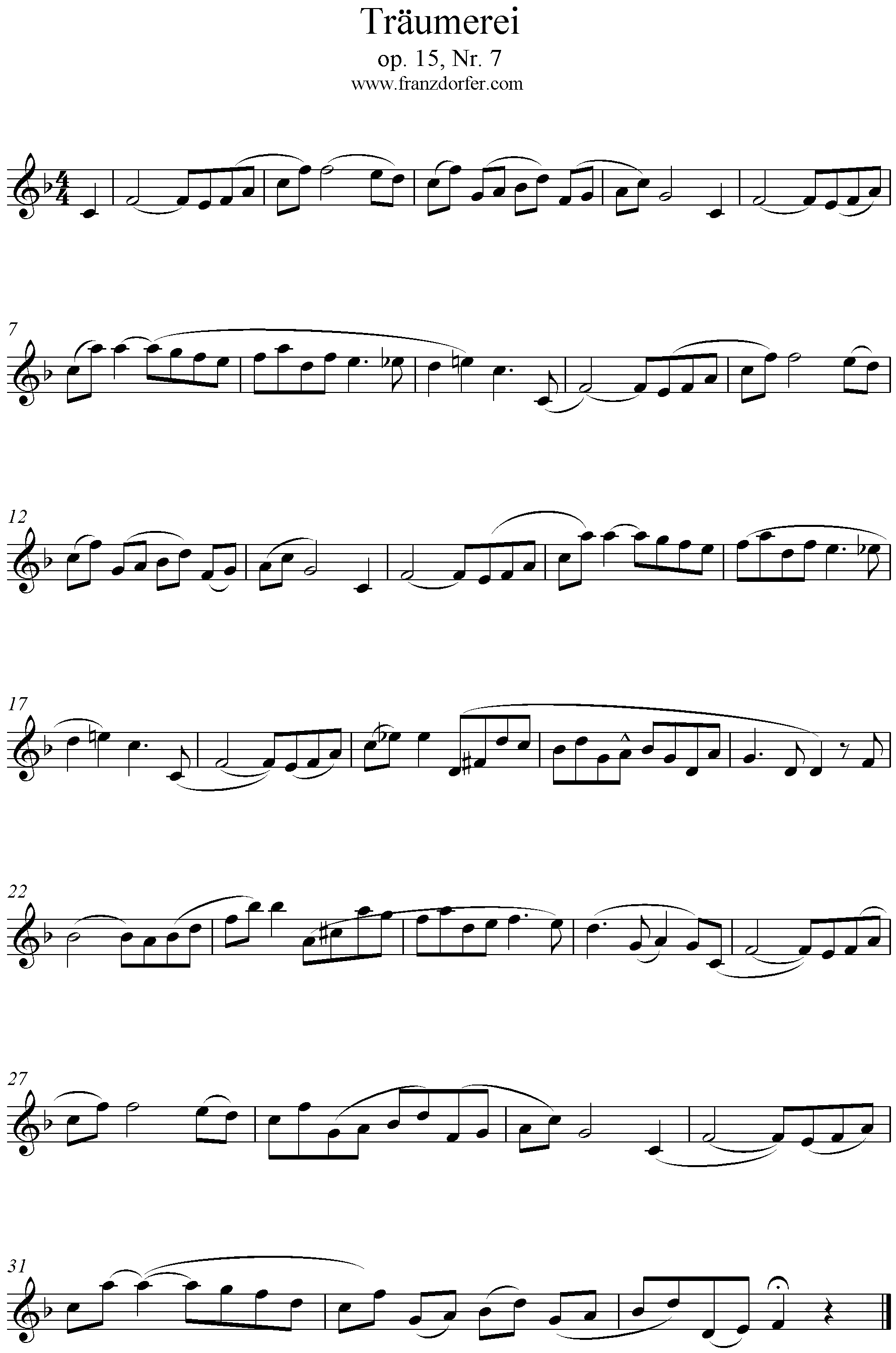 Träumerei Schumann Noten